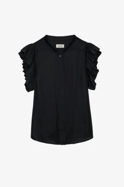 Zadig & Voltaire Tiza Satin Top Black 11 Zadig & Voltaire Tiza Satin Top Black -Trendy Threads Deals WWTO00197 NOIR