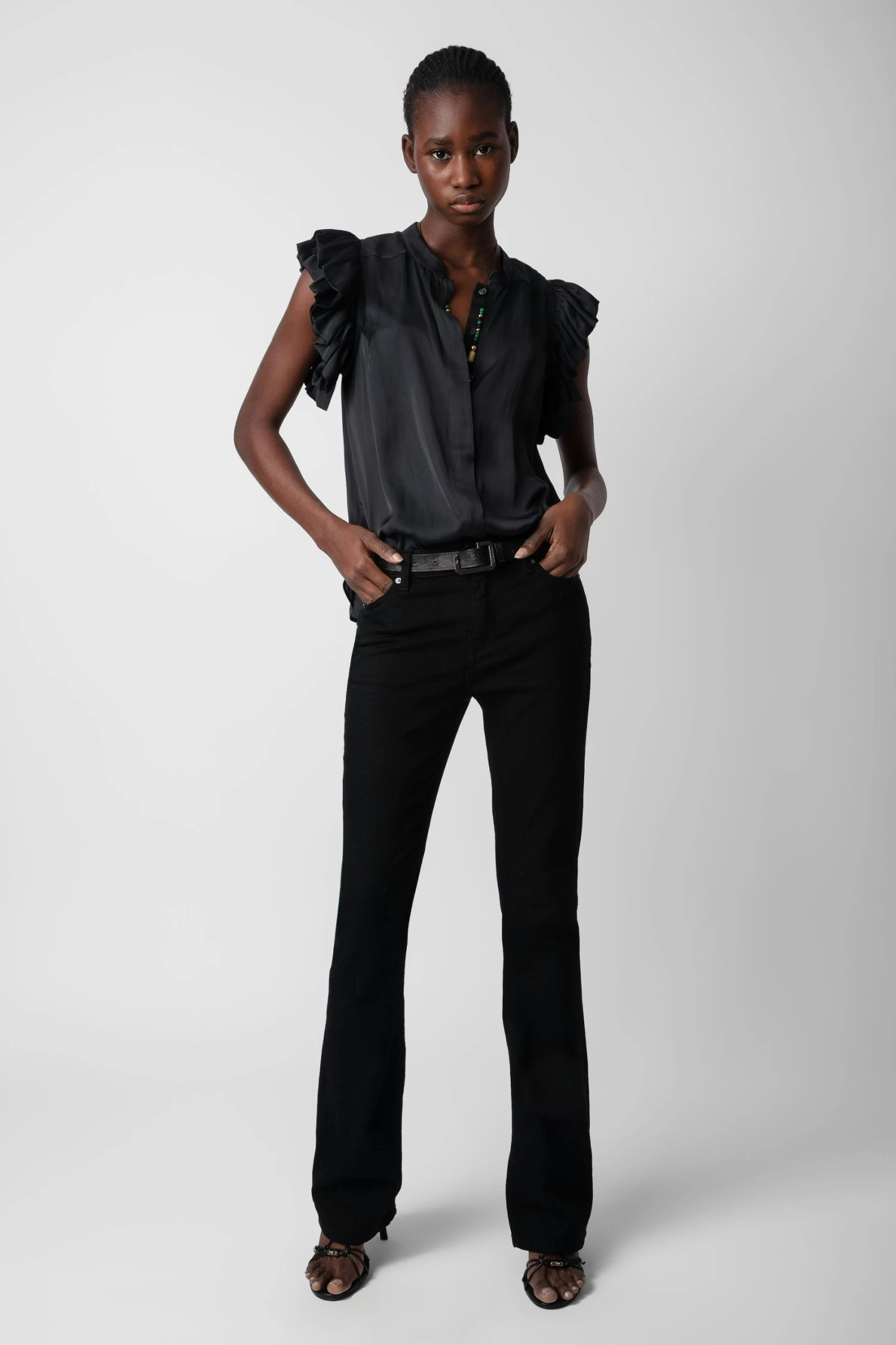 Zadig & Voltaire Tiza Satin Top Black 4 Zadig & Voltaire Tiza Satin Top Black - Image 2