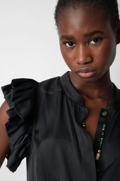 Zadig & Voltaire Tiza Satin Top Black 9 Zadig & Voltaire Tiza Satin Top Black -Trendy Threads Deals WWTO00197 NOIR 4