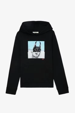 Zadig & Voltaire Sancho Photoprint Sweatshirt Black -Trendy Threads Deals jmss00239 noir