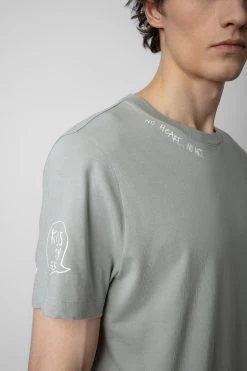 Zadig & Voltaire Ted Tag T-shirt Oyster -Trendy Threads Deals jmts00642 oyster 4