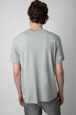 Zadig & Voltaire Ted Tag T-shirt Oyster -Trendy Threads Deals jmts00642 oyster 5