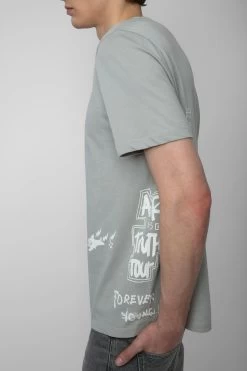 Zadig & Voltaire Ted Tag T-shirt Oyster -Trendy Threads Deals jmts00642 oyster 6