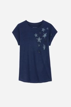 Zadig & Voltaire Skinny Stars Diamanté T-Shirt Marine -Trendy Threads Deals jwts01586 marine