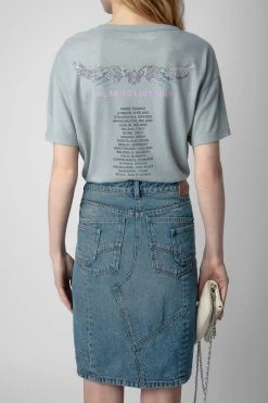 Zadig & Voltaire Marta Concert Diamanté T-shirt Oyster -Trendy Threads Deals jwts01645 oyster 5