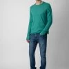 Zadig & Voltaire Teiss Cashmere Sweater Aqua -Trendy Threads Deals kmsw00010 aqua 3