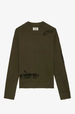 Zadig & Voltaire Marko Sweater Used Kaki -Trendy Threads Deals kmsw00695 used kaki