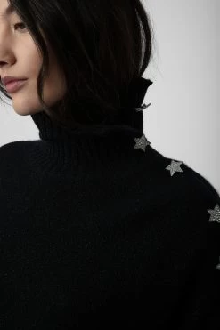 Zadig & Voltaire Alma Jeweled Sweater Black -Trendy Threads Deals kwsw00002 noir 5
