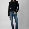 Zadig & Voltaire Cici Patch Cashmere Sweater Black -Trendy Threads Deals kwsw00064 noir 3
