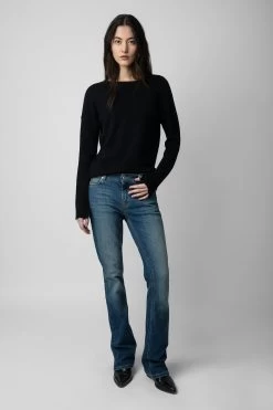 Zadig & Voltaire Cici Patch Cashmere Sweater Black