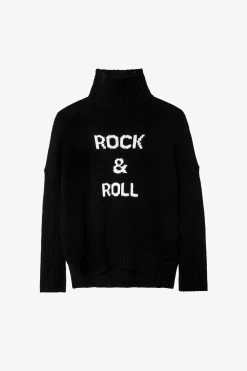 Zadig & Voltaire Alma Rock & Roll Sweater Black -Trendy Threads Deals kwsw00065 noir 1