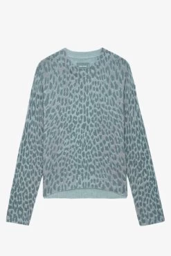 Zadig & Voltaire Markus Leopard Cashmere Sweater Nuage -Trendy Threads Deals kwsw01530 nuage