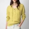 Zadig & Voltaire Fanny Sweater Jaune -Trendy Threads Deals kwsw01602 jaune 2