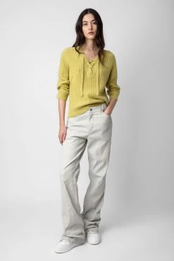 Zadig & Voltaire Fanny Sweater Jaune -Trendy Threads Deals kwsw01602 jaune 3