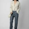 Zadig & Voltaire Barley Cardigan Ecru -Trendy Threads Deals kwsw01608 vanille 3