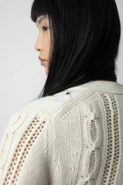 Zadig & Voltaire Barley Cardigan Ecru -Trendy Threads Deals kwsw01608 vanille 6