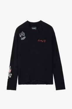 Zadig & Voltaire Markus Cashmere Sweater Black -Trendy Threads Deals kwsw01610 noir