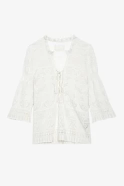 Zadig & Voltaire Taho Sweater Ecru -Trendy Threads Deals kwsw01635 ecru copie