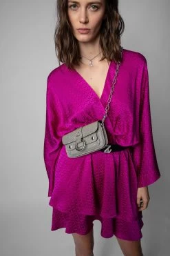 Zadig & Voltaire Kate Sparkle Wallet Bag Silver -Trendy Threads Deals lwba00129 silver 11