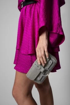 Zadig & Voltaire Kate Sparkle Wallet Bag Silver -Trendy Threads Deals lwba00129 silver 12