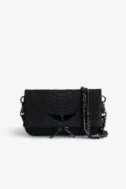 Zadig & Voltaire Nano Soft Savage Rock Clutch Black