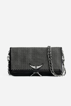 Zadig & Voltaire Rock Dotted Swiss Clutch Black
