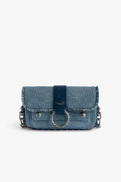 Zadig & Voltaire Kate Wallet Denim Glitter Bag Storm