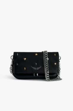 Zadig & Voltaire Rock Nano Lucky Charms Clutch Black