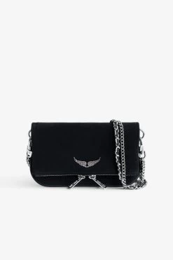 Zadig & Voltaire Rock Nano Suede Clutch Black