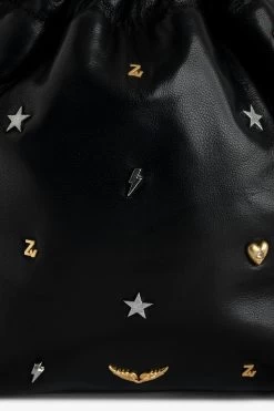 Zadig & Voltaire Rock To Go Lucky Charms Bag Black -Trendy Threads Deals lwba02497 noir 2