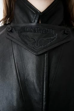 Zadig & Voltaire Macari Leather Coat Black -Trendy Threads Deals microsoftteams image 70