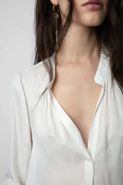 Zadig & Voltaire Tink Satin Tunic White 11 Zadig & Voltaire Tink Satin Tunic White -Trendy Threads Deals pwgcp3201f blanc 4 1