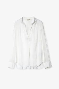 Zadig & Voltaire Tink Satin Tunic White 13 Zadig & Voltaire Tink Satin Tunic White -Trendy Threads Deals pwgcp3201f blanc 5