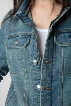 Zadig & Voltaire Kioky Denim Jacket Blue -Trendy Threads Deals pwgct3403f bleu 4 3