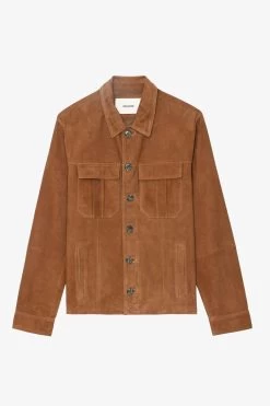 Zadig & Voltaire Kuba Suede Jacket Cognac -Trendy Threads Deals rmow00103 cognac