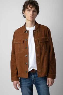 Zadig & Voltaire Kuba Suede Jacket Cognac -Trendy Threads Deals rmow00103 cognac 2