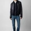 Zadig & Voltaire Lasso Leather Jacket Encre