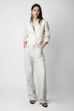 Zadig & Voltaire Pistol Crinkled Leather Pants Judo