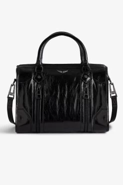 Zadig & Voltaire Sunny Medium #2 Vintage Patent Bag Black