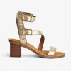 Zadig & Voltaire Cecilia Crinkled Caprese Sandals Gold -Trendy Threads Deals swct00775 gold