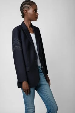 Zadig & Voltaire Viva Arrow Strass Blazer Ink -Trendy Threads Deals wkca0201f encre 3