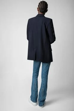 Zadig & Voltaire Viva Arrow Strass Blazer Ink -Trendy Threads Deals wkca0201f encre 5