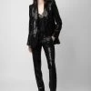 Zadig & Voltaire Vive Sequin Blazer Black -Trendy Threads Deals wwbl00812 noir 3