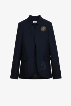 Zadig & Voltaire Very Multi Strass Blazer Encre -Trendy Threads Deals wwbl00816 encre