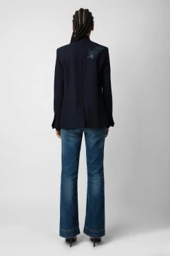 Zadig & Voltaire Very Multi Strass Blazer Encre -Trendy Threads Deals wwbl00816 encre 5