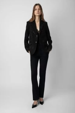 Zadig & Voltaire Vanille Diamanté Blazer Black -Trendy Threads Deals wwbl00818 noir 2