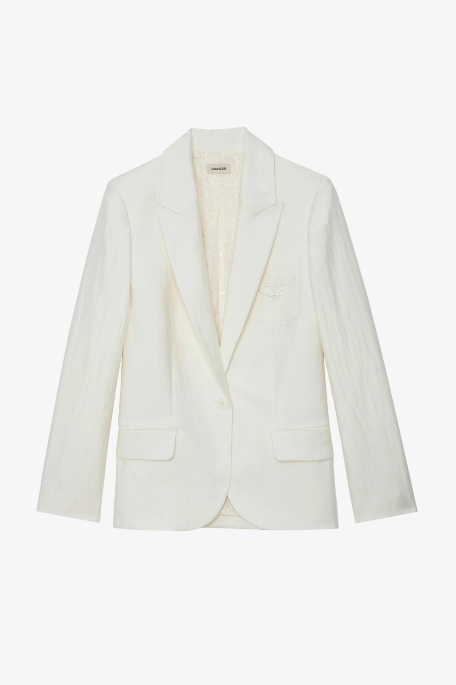 Zadig & Voltaire Vow Linen Blazer White 8 Zadig & Voltaire Vow Linen Blazer White - Image 6