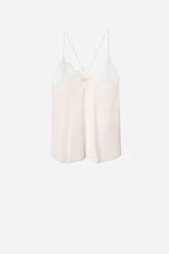 Zadig & Voltaire Christy Silk Camisole Ecru -Trendy Threads Deals wwcr00014 ecru