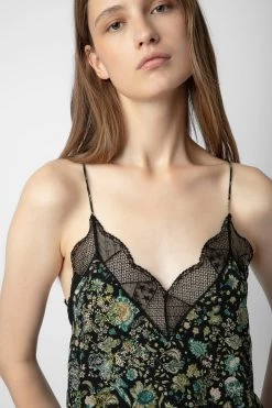 Zadig & Voltaire Christy Diamanté Silk Camisole Black -Trendy Threads Deals wwcr00210 noir 4