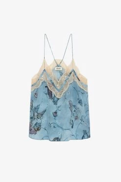 Zadig & Voltaire Christo Silk Camisole Glacier -Trendy Threads Deals wwcr00231 glacier